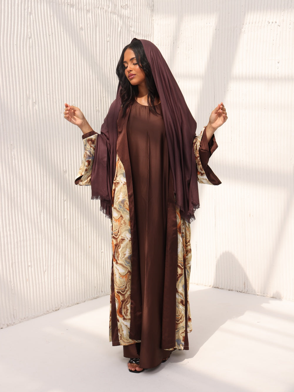 Abaya Marron Caramel & Sous Abaya