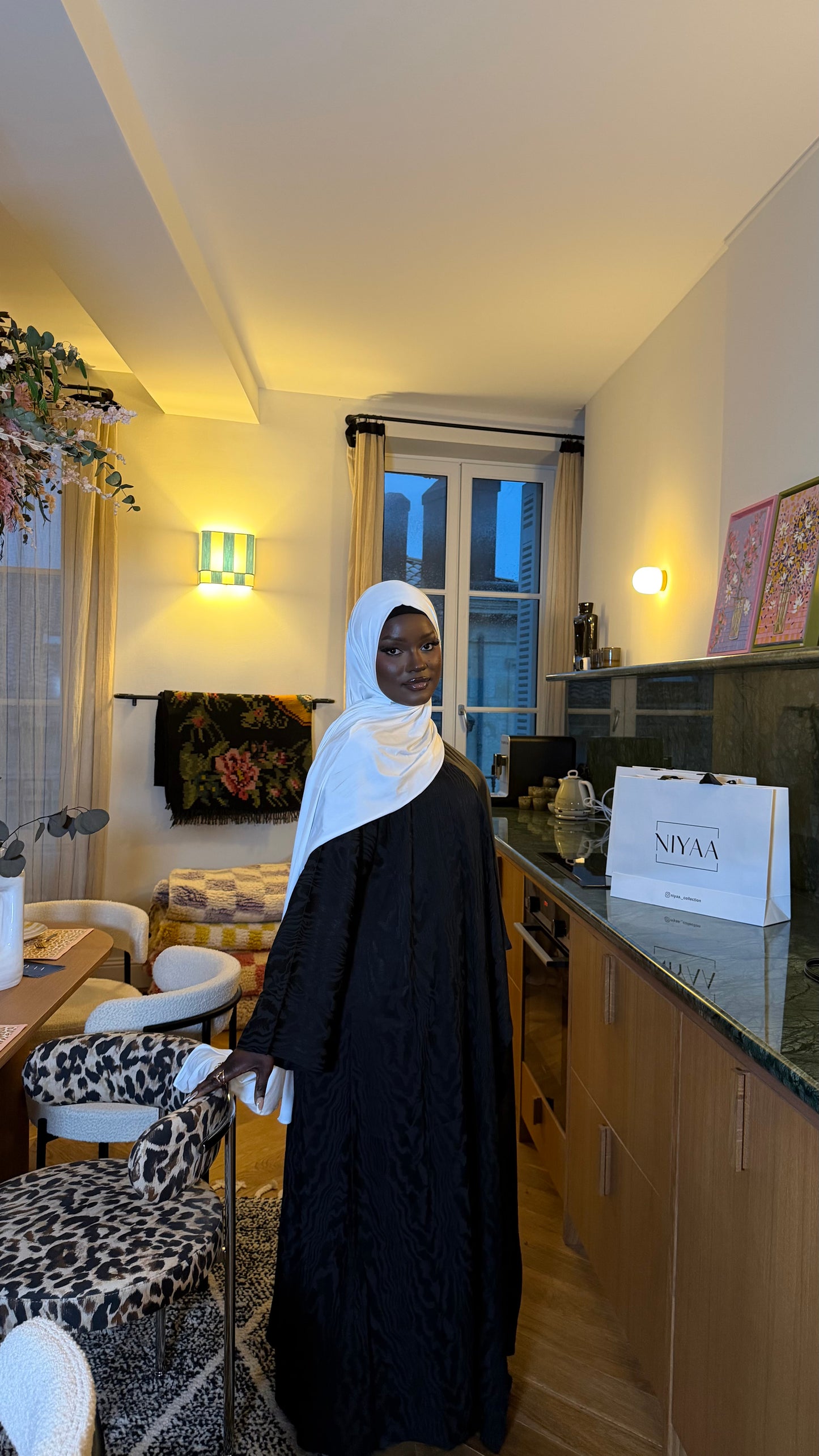 Abaya Zebra Noir & Sous Abaya