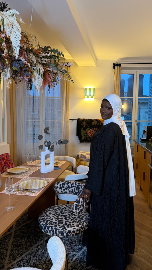 Abaya Zebra Noir & Sous Abaya